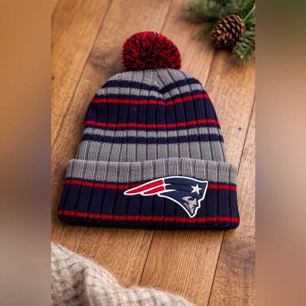 🧢 ’47 Brand New England Patriots Winter Knit Hat – Striped – NWOT